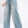 Glitchez Women Wide Leg Light Faded Stretchable Jeans