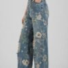 Suo Women Relaxed Fit Mid-Rise Highly Distressed Light Fade Jeans