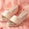 House of Pataudi Embellished Floral Wedge Heels