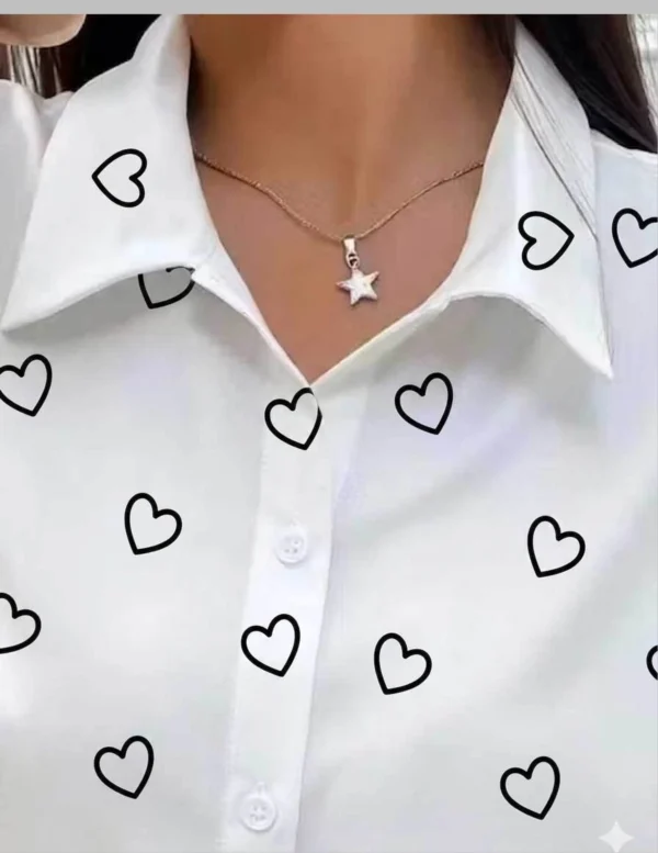 Oversized Fit Printed Spread Collar Casual Shirt