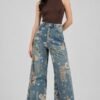 Suo Women Relaxed Fit Mid-Rise Highly Distressed Light Fade Jeans