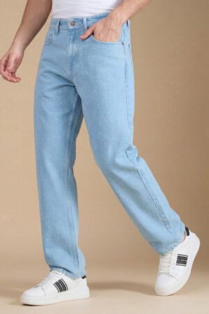 Pepe Jeans Men Relaxed Fit Mid-Rise Low Distress Light Fade Stretchable Jeans