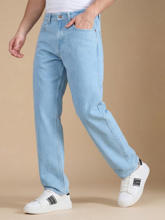Pepe Jeans Men Relaxed Fit Mid-Rise Low Distress Light Fade Stretchable Jeans