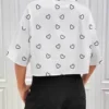 Oversized Fit Printed Spread Collar Casual Shirt