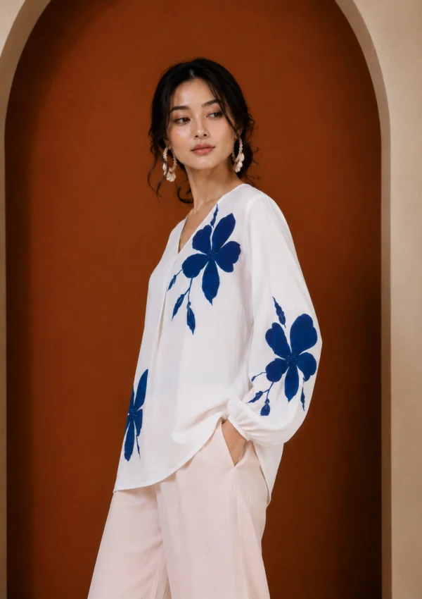DIWAKAR Casual Balloon Sleeve Floral Print Women