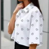 Oversized Fit Printed Spread Collar Casual Shirt