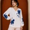 DIWAKAR Casual Balloon Sleeve Floral Print Women