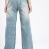 Glitchez Women Wide Leg Light Faded Stretchable Jeans