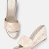 House of Pataudi Embellished Floral Wedge Heels
