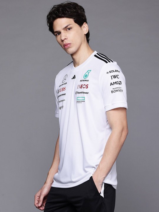 ADIDAS Typography Printed Mercedes AMG Petronas Formula One T-shirt