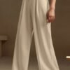 Kotty Women Relaxed Straight Leg High-Rise Pleated Parallel Trousers