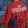 VEIRDO Men Spiderman Printed Pure Cotton T-shirt