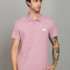 ADIDAS Men Solid Polo Neck Pure Cotton
