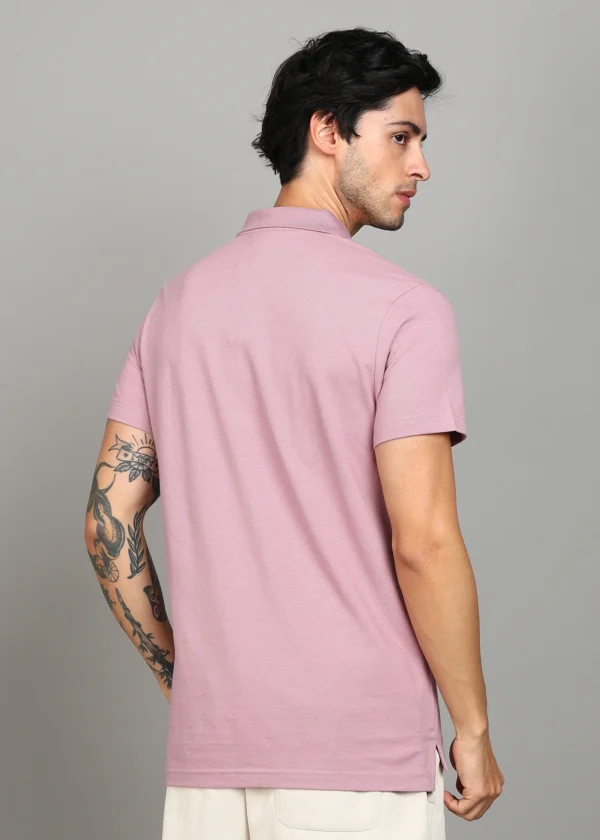 ADIDAS Men Solid Polo Neck Pure Cotton