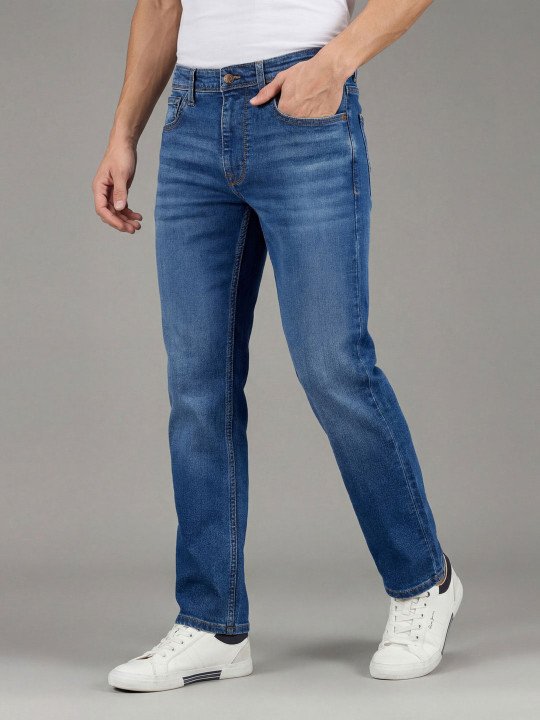 Pepe Jeans Men Holborne Straight Fit Mid-Rise Light Fade Stretchable Jeans