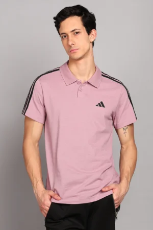 ADIDAS Men Solid Polo Neck Pure Cotton