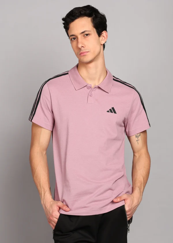 ADIDAS Men Solid Polo Neck Pure Cotton