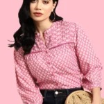 Floral Print Mandarin Collar Casual Shirt