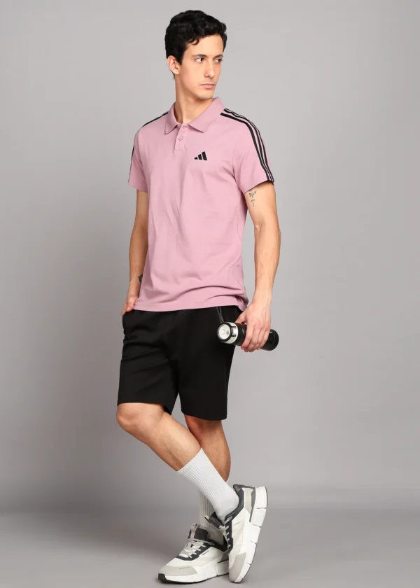 ADIDAS Men Solid Polo Neck Pure Cotton