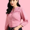 Floral Print Mandarin Collar Casual Shirt