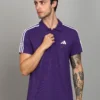 ADIDAS Men Solid Polo Neck Pure Cotton