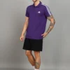 ADIDAS Men Solid Polo Neck Pure Cotton