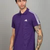 ADIDAS Men Solid Polo Neck Pure Cotton