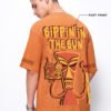 Bewakoof Men's Orange Sippin Sun Graphic Printed Oversized T-shirt
