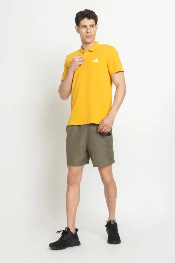 ADIDAS Men Solid Polo Neck Pure Cotton