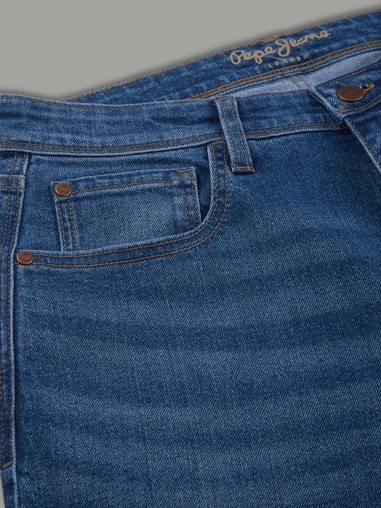 Pepe Jeans Men Holborne Straight Fit Mid-Rise Light Fade Stretchable Jeans