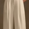 Kotty Women Relaxed Straight Leg High-Rise Pleated Parallel Trousers