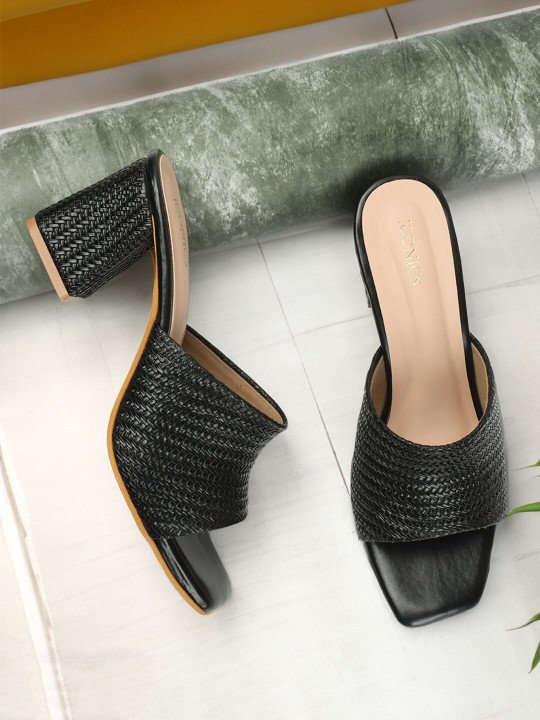 black 1 ICONICS Women Brown Block Heels