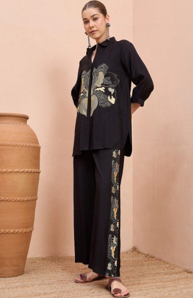 Anouk Embroidered Shirt with Trousers