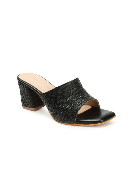 black 3 ICONICS Women Brown Block Heels