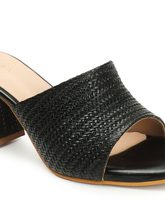 black 7 ICONICS Women Brown Block Heels