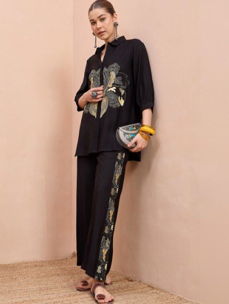 Anouk Embroidered Shirt with Trousers