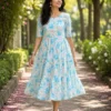 VIHIN TEXTILE Floral Print Viscose Rayon Flared Kurta