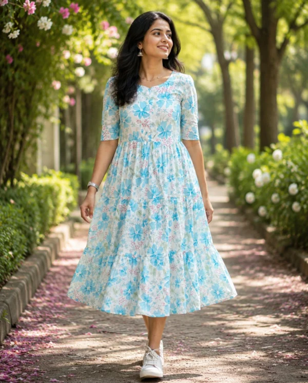 VIHIN TEXTILE Floral Print Viscose Rayon Flared Kurta
