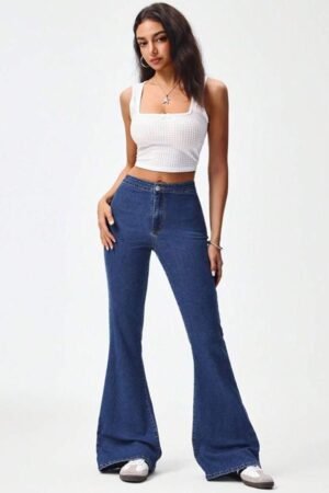 Aadvi Fashion Women Flared Fit High-Rise Stretchable Jeans