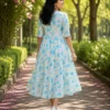 VIHIN TEXTILE Floral Print Viscose Rayon Flared Kurta