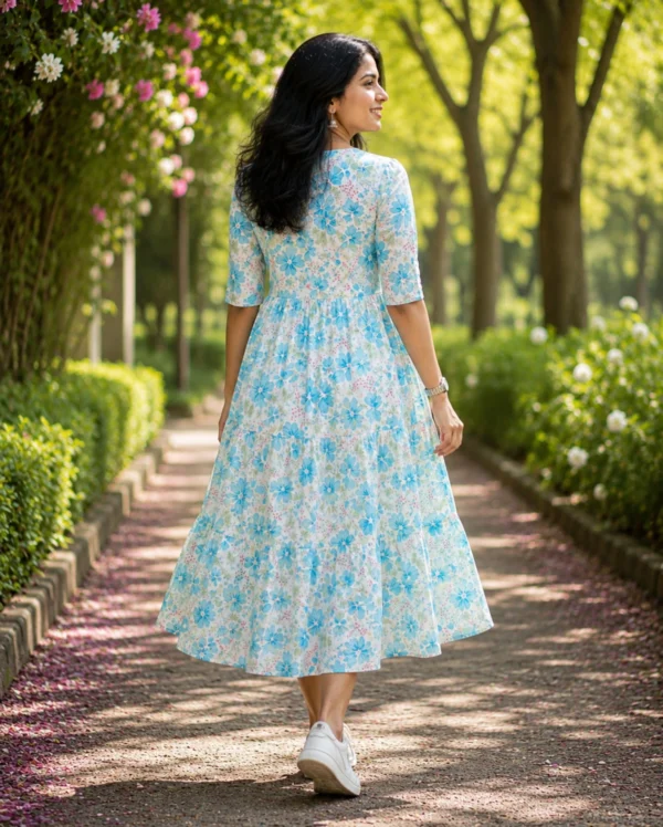 VIHIN TEXTILE Floral Print Viscose Rayon Flared Kurta