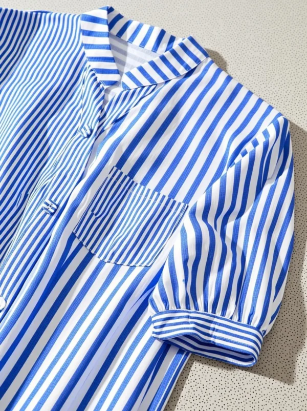 Sheetal Associates Women Regular Fit Striped Mandarin Collar Casual Shirt