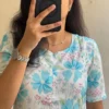 VIHIN TEXTILE Floral Print Viscose Rayon Flared Kurta