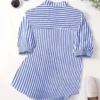 Sheetal Associates Women Regular Fit Striped Mandarin Collar Casual Shirt