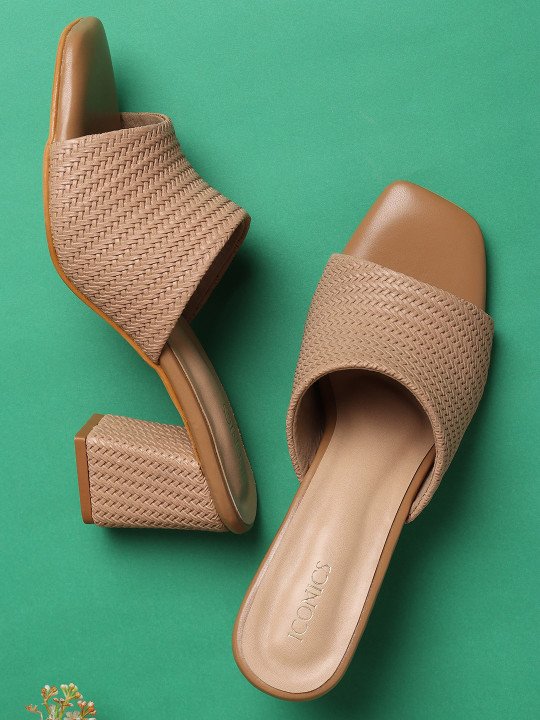 camel brown 2 ICONICS Women Brown Block Heels