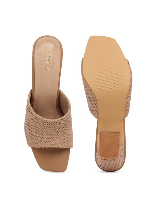 camel brown 3 ICONICS Women Brown Block Heels