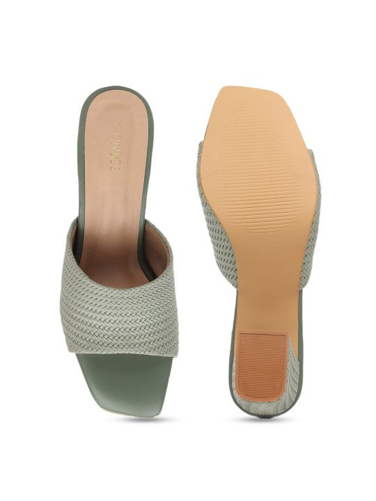 green 3 ICONICS Women Brown Block Heels