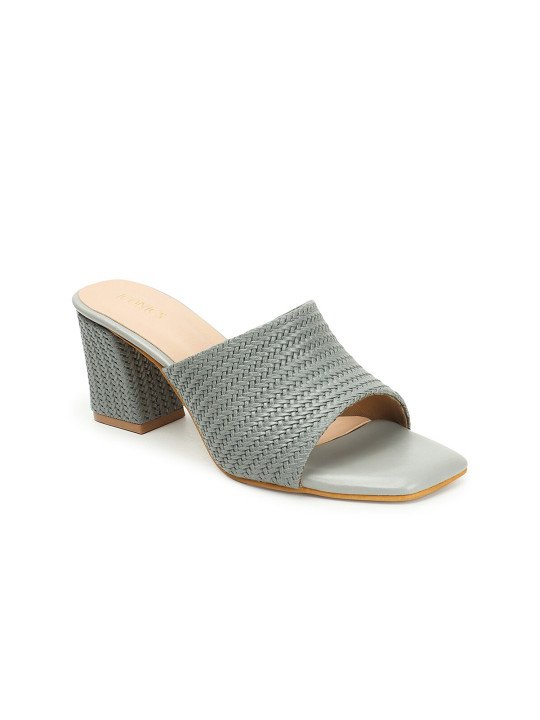 grey 3 ICONICS Women Brown Block Heels