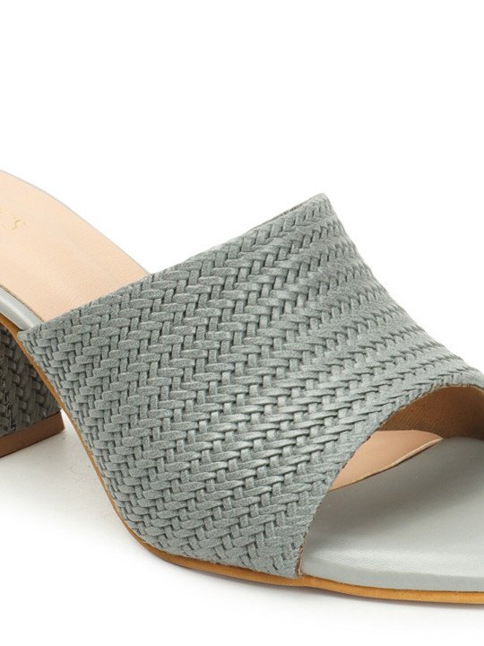 grey 4 ICONICS Women Brown Block Heels