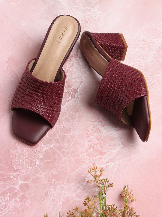 maroon 1 ICONICS Women Brown Block Heels